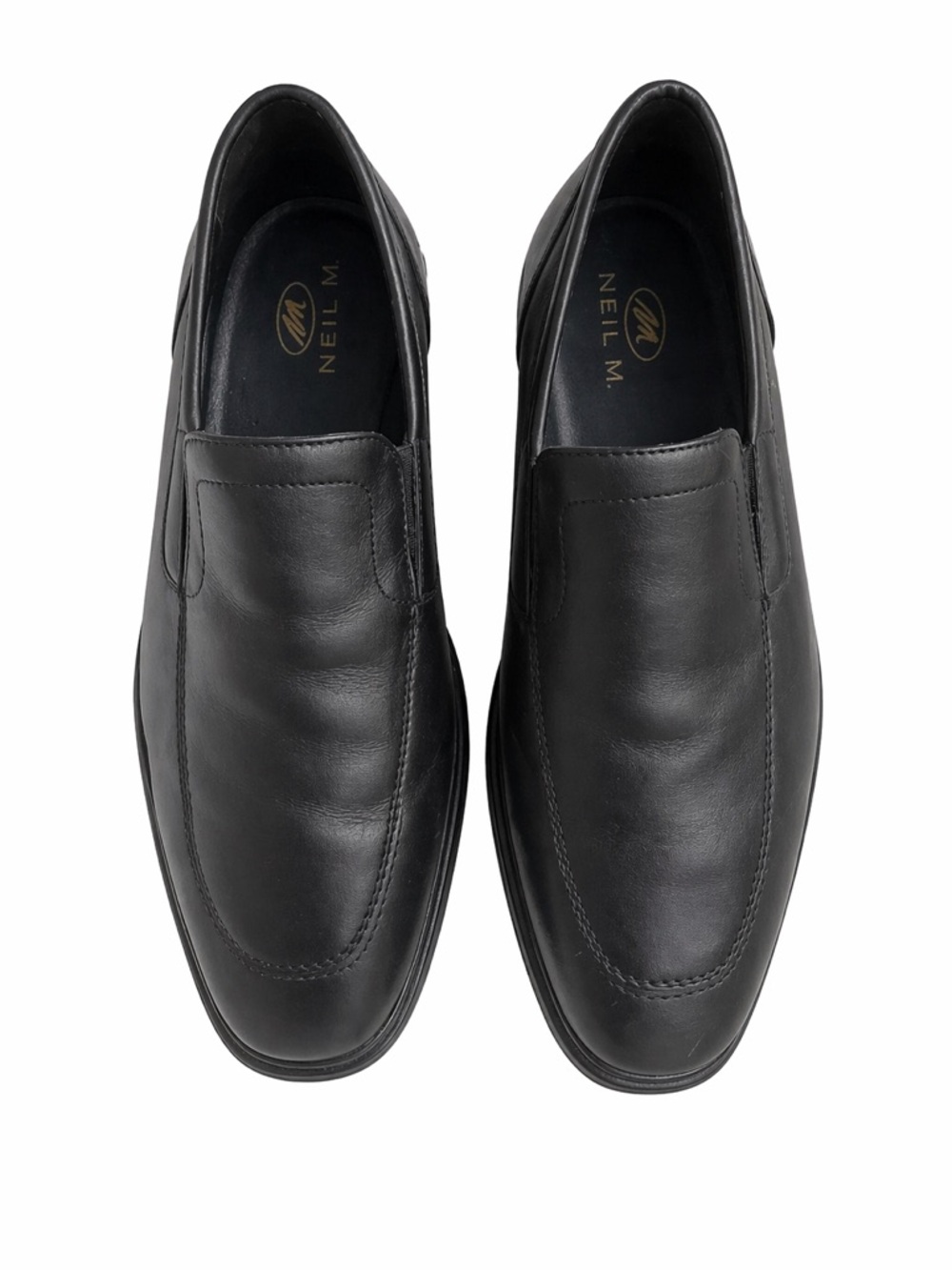 Neil M Leather Oxford Slip-On Loafers Men’s 10B Black Dress Shoes Narrow